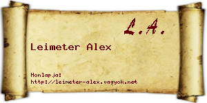 Leimeter Alex névjegykártya